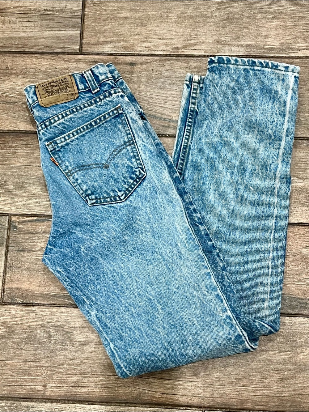 90s Levis 951 Jeans VTG Orange Tab Relaxed Tapered Leg Stone Wash 29x32